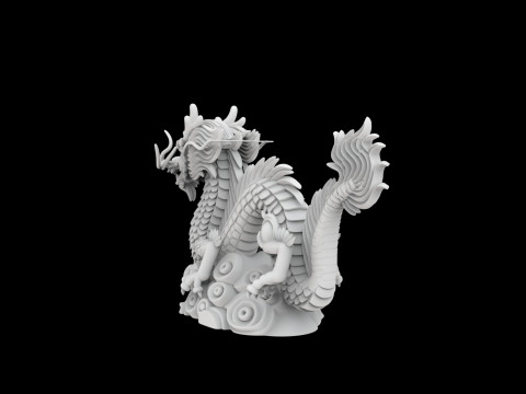 Chinese Dragon Statue 3D Printable M 3D printmodel