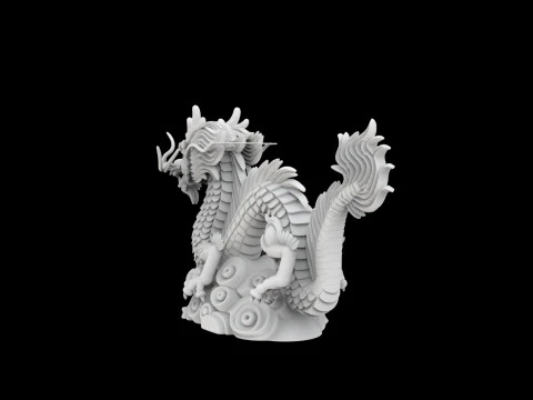 Chinese Dragon Statue 3D Printable M 3D Print Model