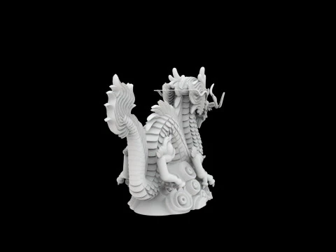Chinese Dragon Statue 3D Printable M 3D Print Model