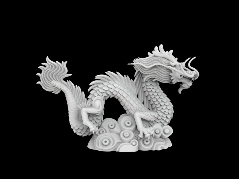 Chinese Dragon Statue 3D Printable M 3D printmodel