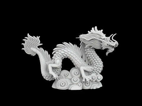 Chinese Dragon Statue 3D Printable M 3D Print Model