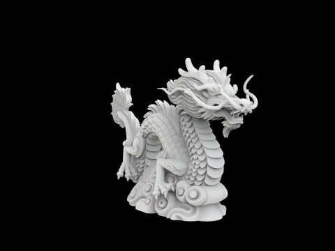 Chinese Dragon Statue 3D Printable M 3D Print Model