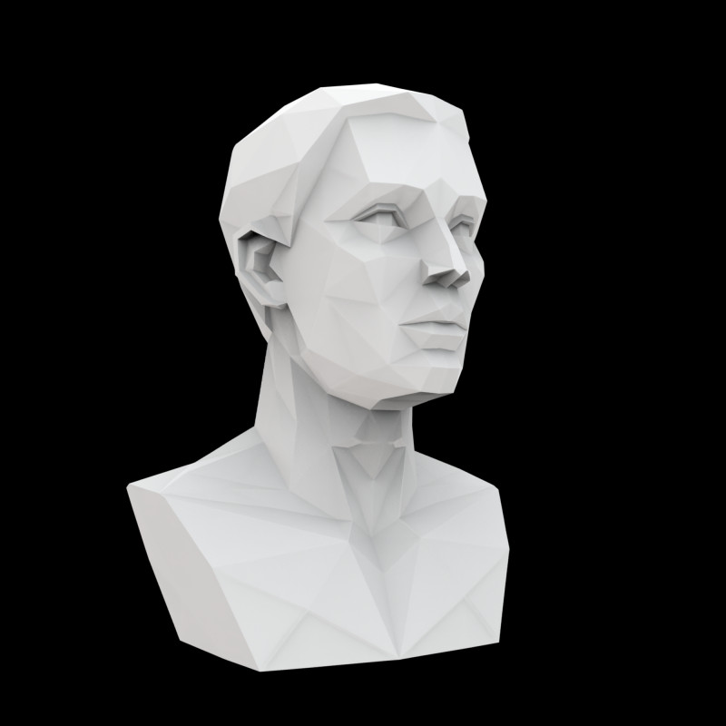 Cubist Bust 3D Printable Model Modello di stampa 3D .c4d .max .obj .3ds .fbx .stl .blend 