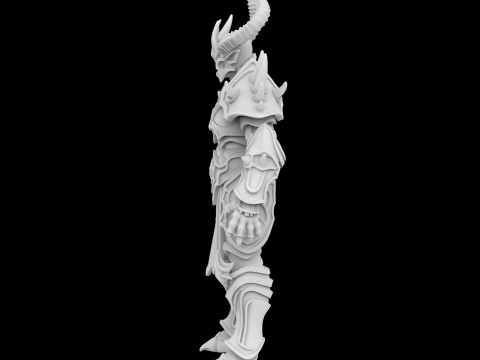 Demon Lord with Horned Crown 3D Printable Model 3D Print Model