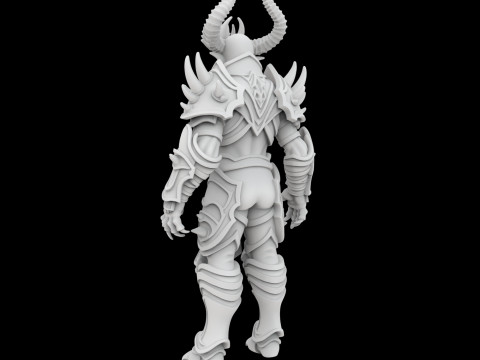 Demon Lord with Horned Crown 3D Printable Model 3D Print Model