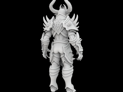Demon Lord with Horned Crown 3D Printable Model 3D Print Model
