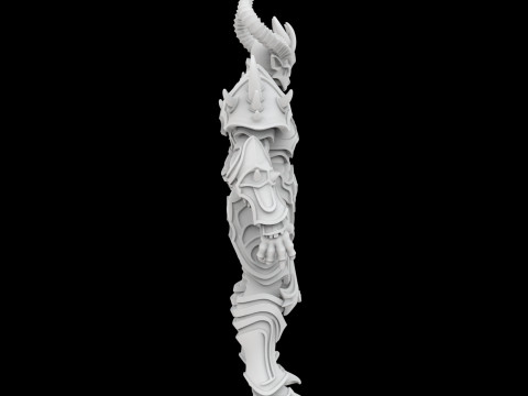 Demon Lord with Horned Crown 3D Printable Model 3D Print Model