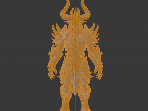 Demon Lord with Horned Crown 3D Printable Model 3D Print Model