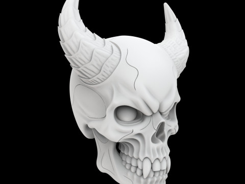 Demon Skull with Glowing Eyes 3D Printable Model Modelo de impresión 3D