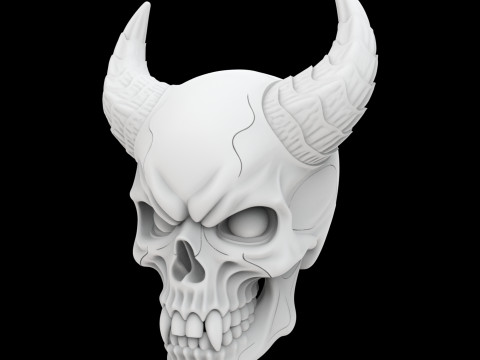 Demon Skull with Glowing Eyes 3D Printable Model 3D Принт Модель