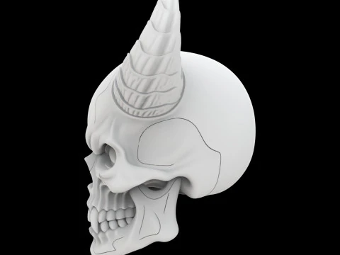 Demon Skull with Glowing Eyes 3D Printable Model 3D Print Model