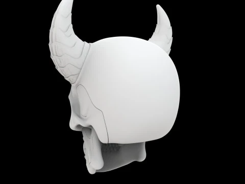 Demon Skull with Glowing Eyes 3D Printable Model 3D Print Model