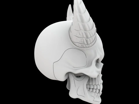 Demon Skull with Glowing Eyes 3D Printable Model 3D Print Model