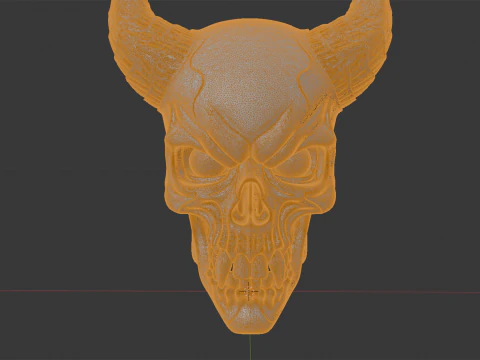 Demon Skull with Glowing Eyes 3D Printable Model 3D Print Model