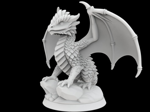 Dragon Hatchling Tabletop Gaming 3D Printable Model 3Dプリントモデル