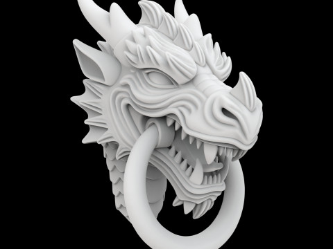 Dragon Head Door Knocker 3D Printable Mode 3D Baskı Modeli