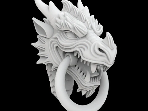 ड्रैगन हेड डोर नॉकर 3डी प्रिंट करने योग्य मोड 3D प्रिंट मॉडल