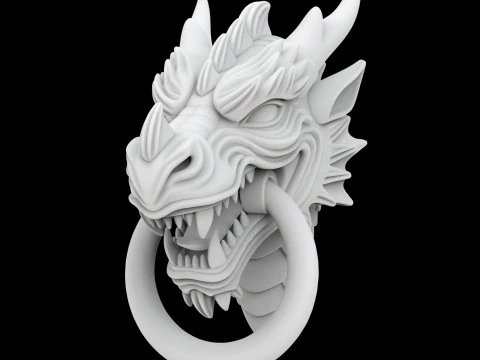 Dragon Head Door Knocker 3D Printable Mode 3D Print Model