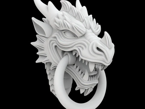 Dragon Head Door Knocker 3D Printable Mode 3D Print Model