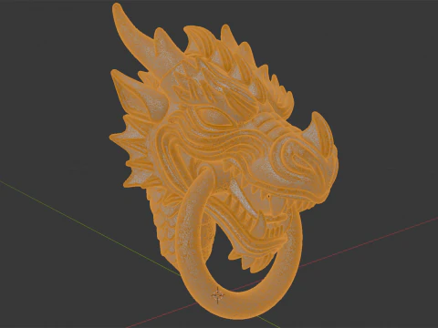 Dragon Head Door Knocker 3D Printable Mode 3D Print Model