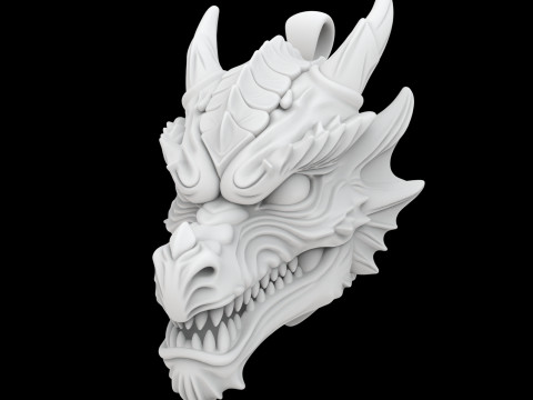 Ejderha Kafası Kolye Kolye 3D Yazdırılabilir Model 3D Baskı Modeli
