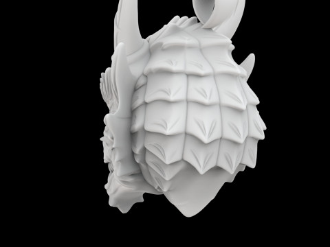 Ejderha Kafası Kolye Kolye 3D Yazdırılabilir Model 3D Baskı Modeli