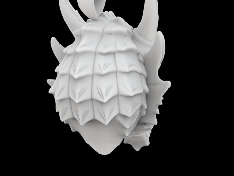 Ejderha Kafası Kolye Kolye 3D Yazdırılabilir Model 3D Baskı Modeli