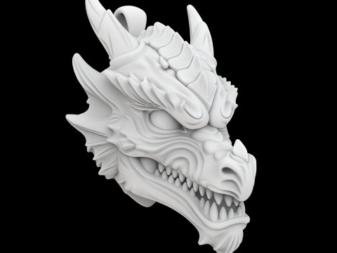 Ejderha Kafası Kolye Kolye 3D Yazdırılabilir Model 3D Baskı Modeli