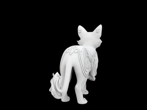 Fantasy Cat with Crystal Eyes 3D Printable Model 3D Print Model