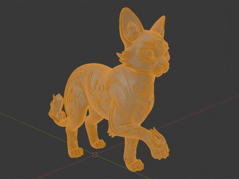 Fantasy Cat with Crystal Eyes 3D Printable Model 3D प्रिंट मॉडल