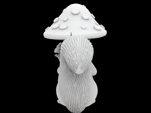 Fantasy Forest Squirrel with Mushroom Hat 3D Printable Model 3D Print Model