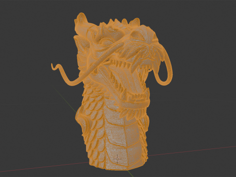 Fierce Eastern Dragon Head Sculpture 3D Print Model