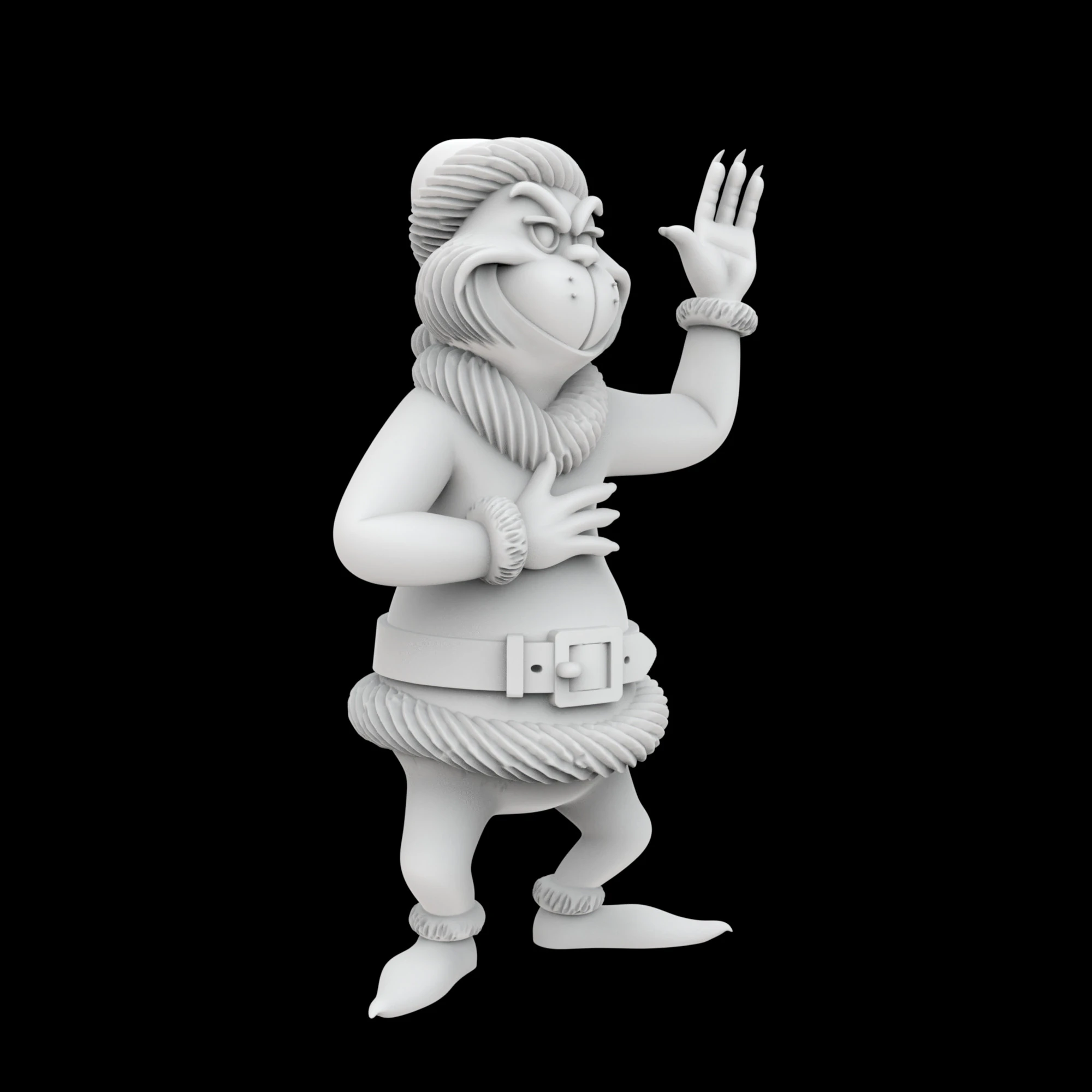 Grinch Santa Outfit Figurine 3D Printable Model 3D Print Model .c4d .max .obj .3ds .fbx .stl .blend