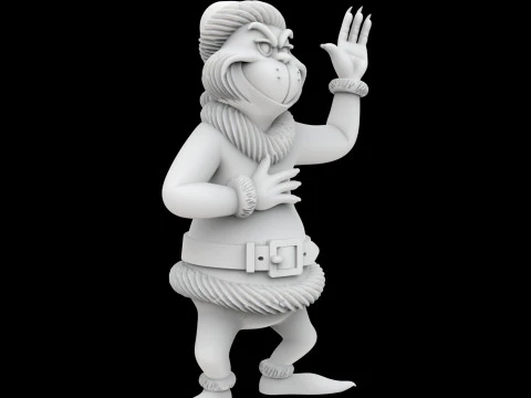 Grinch Santa Outfit Figurine 3D 인쇄 가능한 모델 3D 프린트 모델