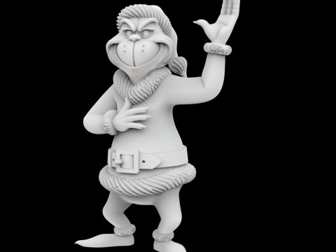 Grinch Santa Outfit Figurine 3D Printable Model Modelo de Impressão 3D