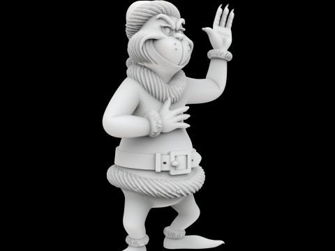 Grinch Santa Outfit Figurine 3D Printable Model Modelo de Impressão 3D