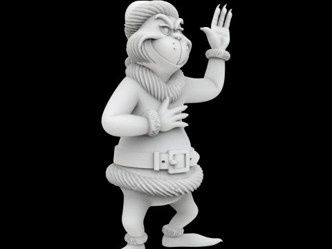 Grinch Santa Outfit Figurine 3D Printable Model 3D Print Model