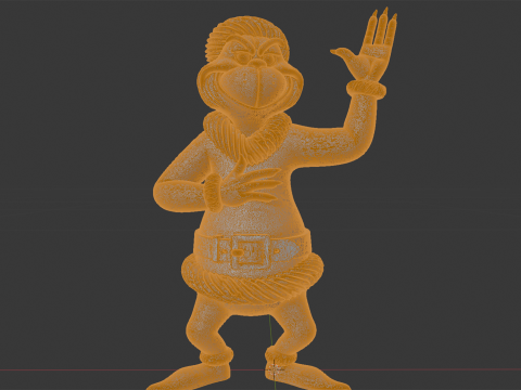 Grinch Santa Outfit Figurine 3D Printable Model Modelo de Impressão 3D