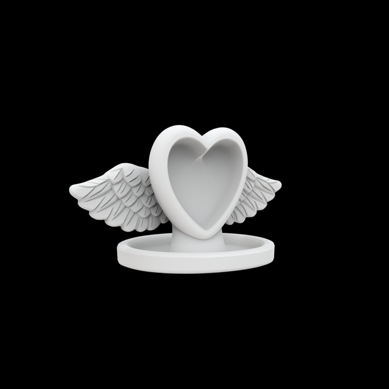 Heart with Wings Ring Holder 3D प्रिंट मॉडल .c4d .max .obj .3ds .fbx .stl .blend 
