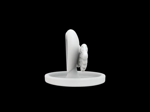 Heart with Wings Ring Holder 3D Print Model