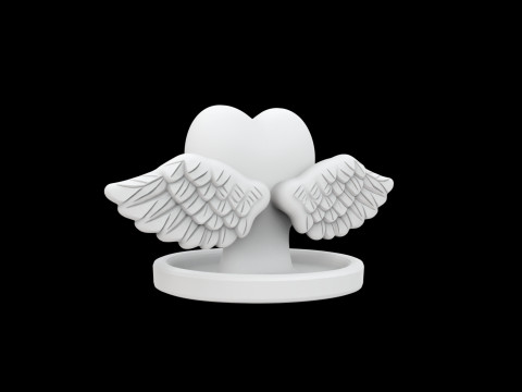 Heart with Wings Ring Holder 3D प्रिंट मॉडल
