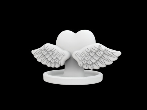 Heart with Wings Ring Holder 3D प्रिंट मॉडल