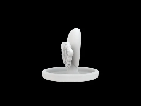 Heart with Wings Ring Holder 3D Print Model