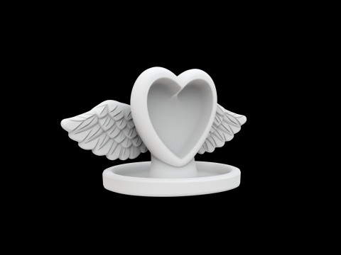 Heart with Wings Ring Holder 3D प्रिंट मॉडल