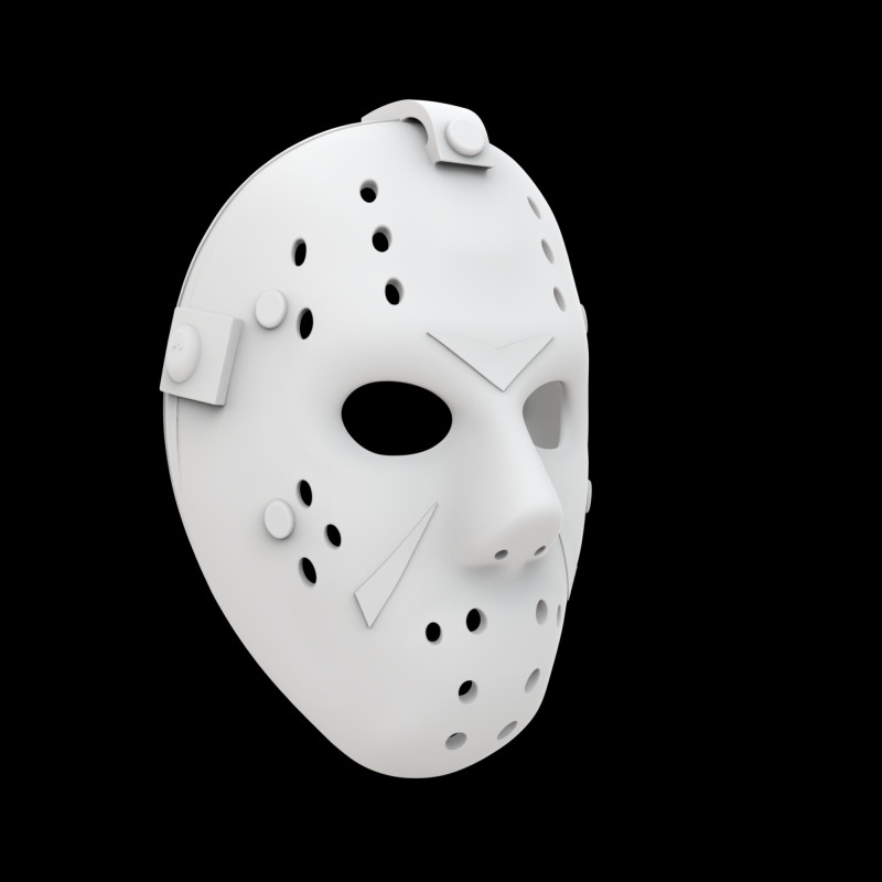 Horror Hockey Mask 3D Printable Model- 3Dプリントモデル .c4d .max .obj .3ds .fbx .stl .blend 
