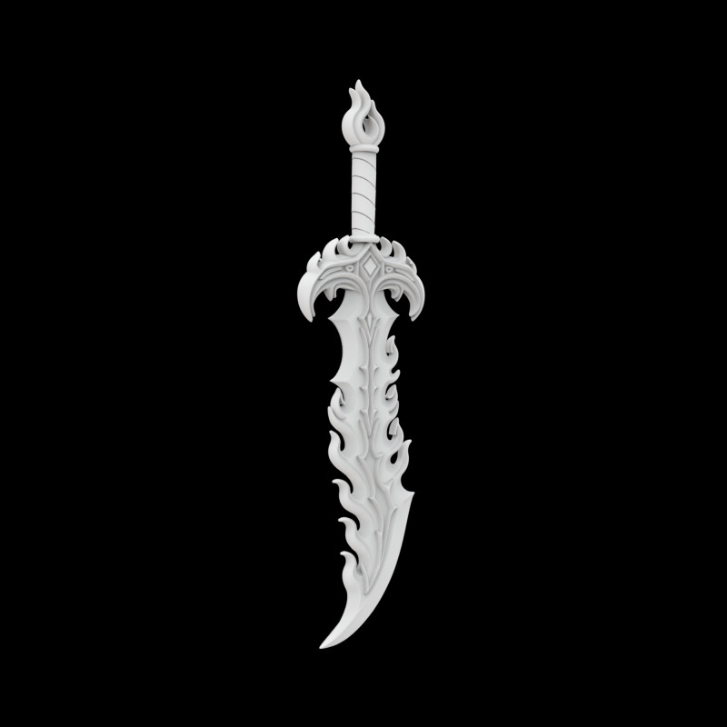 Infernal Flame Sword 3D Printable Model 3D 프린트 모델 .c4d .max .obj .3ds .fbx .stl .blend 