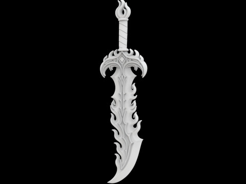 Infernal Flame Sword 3D Printable Model 3D 프린트 모델