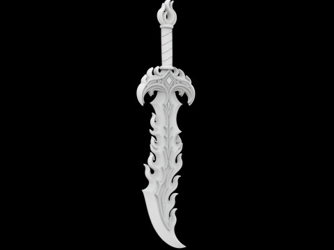 Infernal Flame Sword 3D Printable Model 3D 프린트 모델