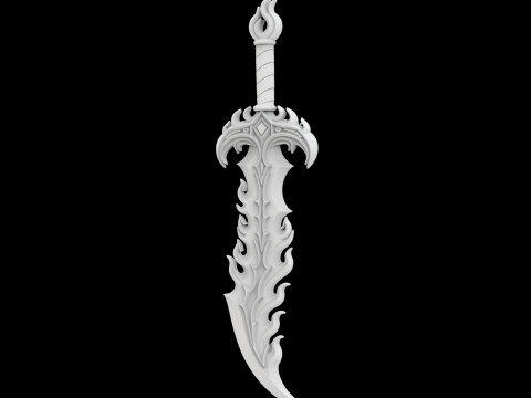 Infernal Flame Sword 3D Printable Model 3D 프린트 모델