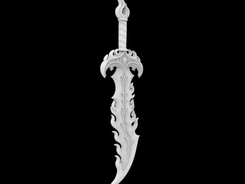 Infernal Flame Sword 3D Printable Model 3D 프린트 모델